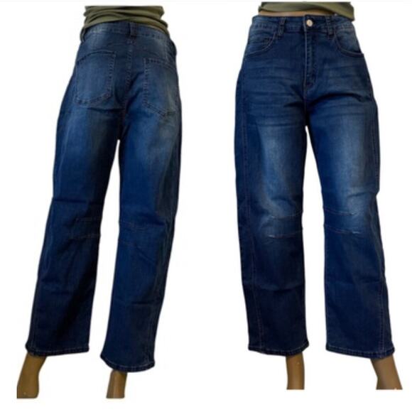 NWOT women's 10 trendy barrel baggy balloon wide leg jeans J2 2248 - Picture 1 of 11
